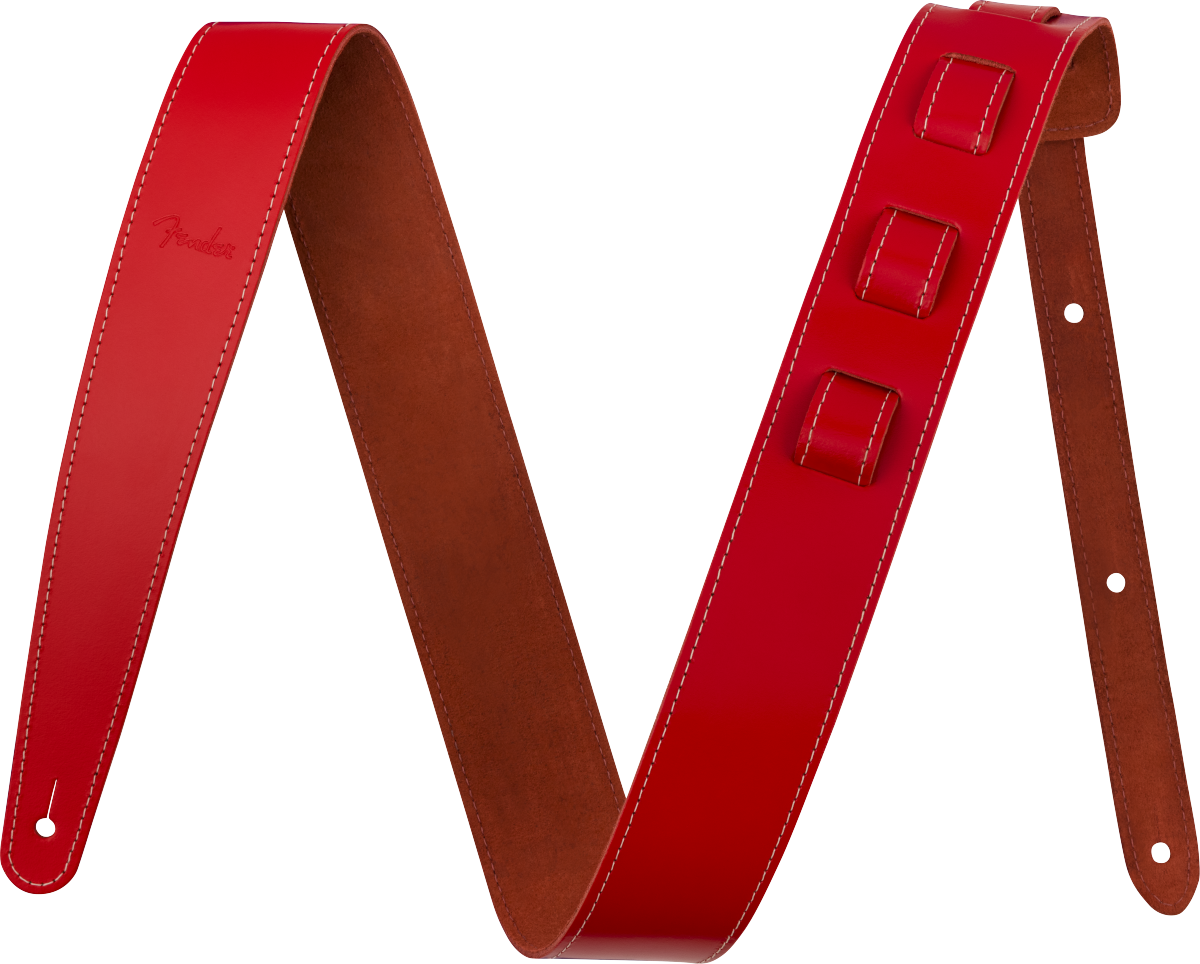 FENDER - Essentials Leather Strap Red