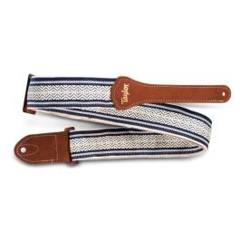 TAYLOR - Academy Strap White/Blue Jacquard Cotton 2"