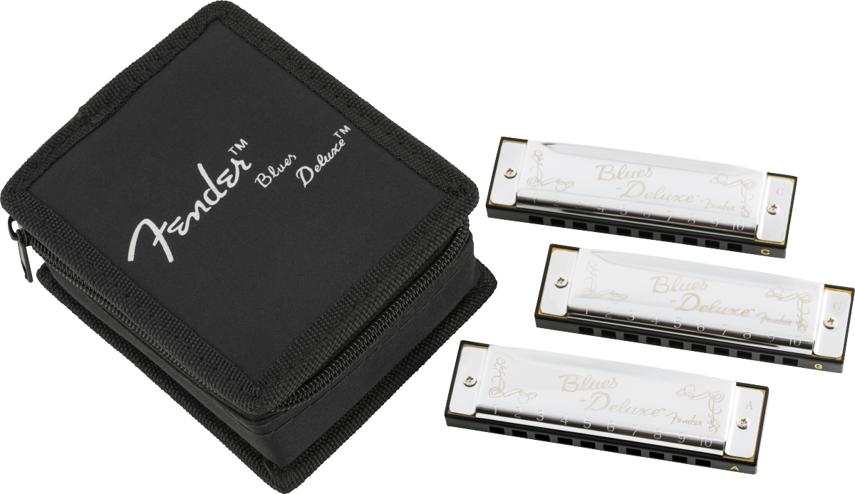 FENDER - Blues Deluxe Harmonicas 3-pack w/ case