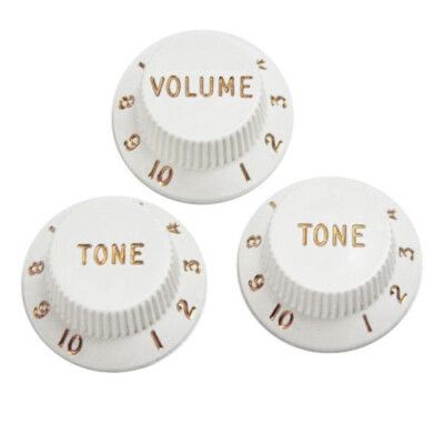 DIMARZIO -  SET 3 BOTÕES POTÊNCIOMETRO STRAT STYLE WHITE