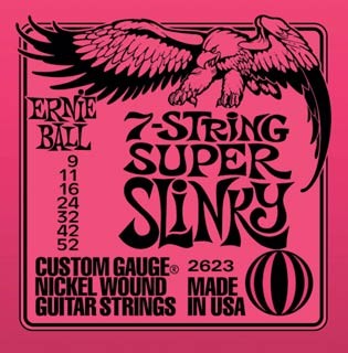 ERNIEBALL 7-str Super Slinky Nickel Wound 009-052 Pink
