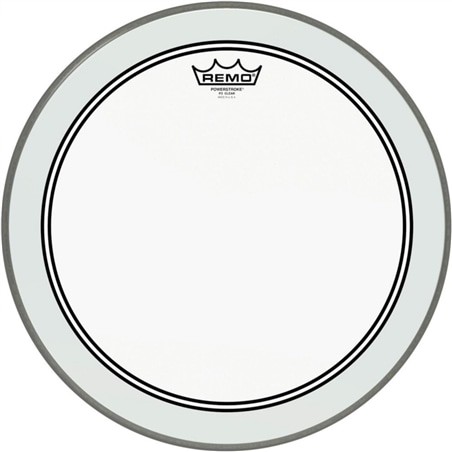 REMO Bass, Powerstroke 3, Clear, 20" White Falam Patch